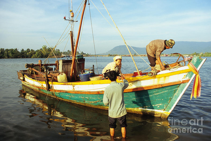 Boat Photograph - Kampot Boat 03 by Rick Piper Photography