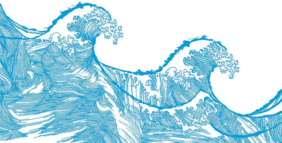 Kanagawa Wave Digital Art by Sarah Hough