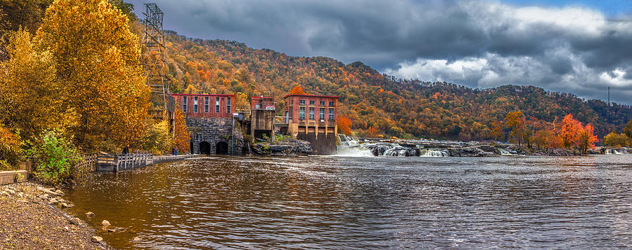 Kanawha Falls in Autumn Photograph by Mary Almond