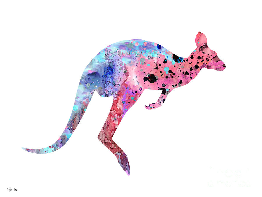 Illustration Painting - Kangaroo 2 by Watercolor Girl