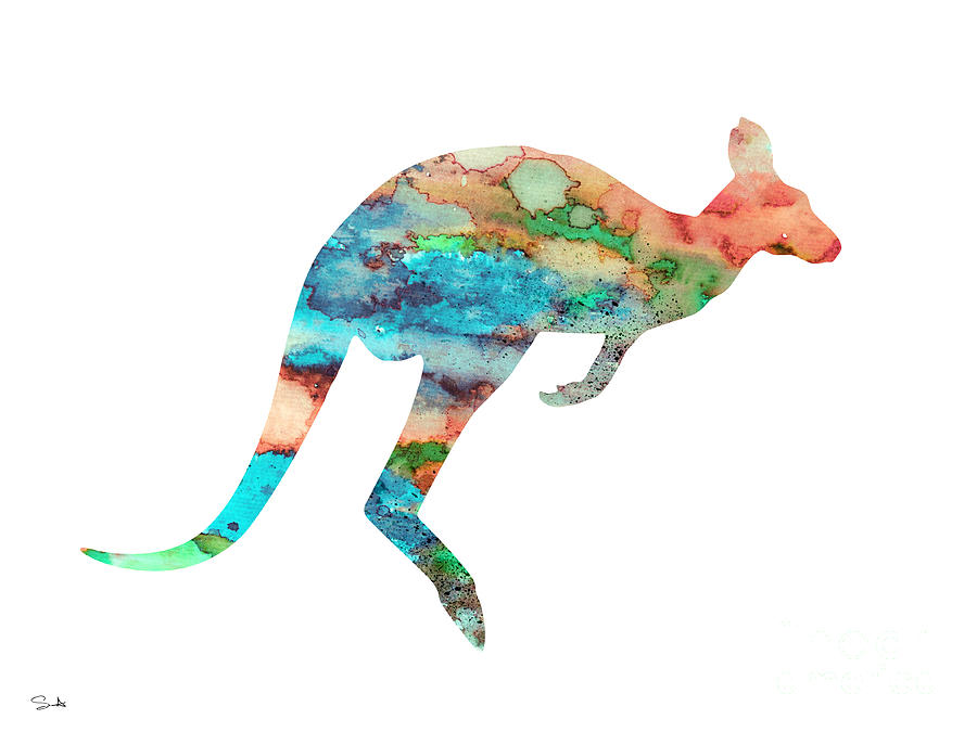 Illustration Painting - Kangaroo 3 by Watercolor Girl