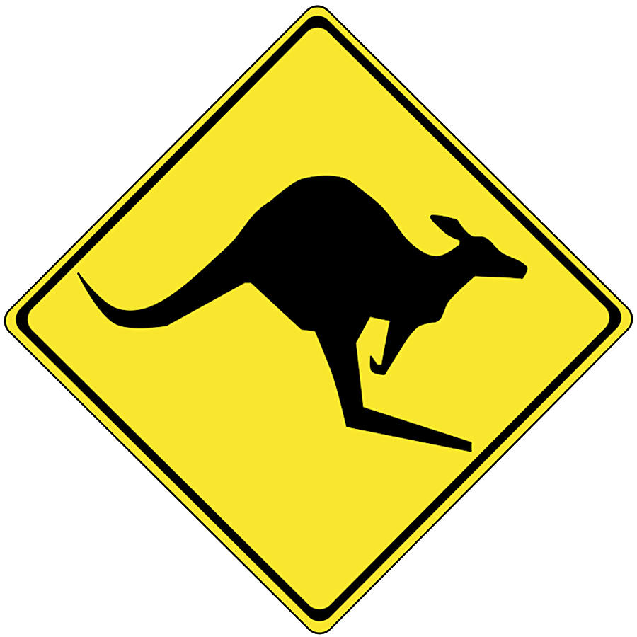 Kangaroo Crossing Sign Digital Art by Marvin Blaine