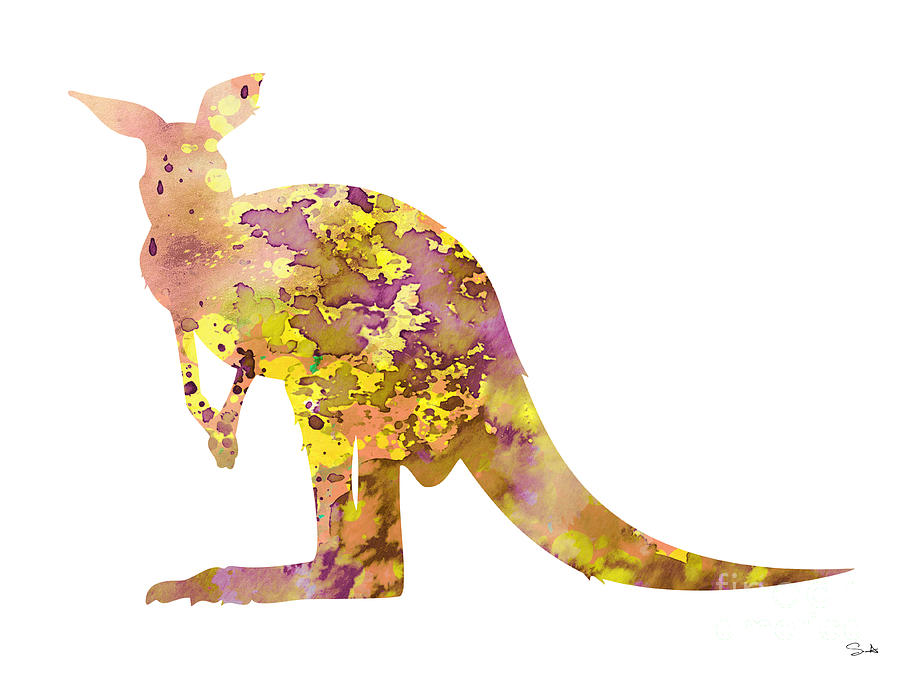 Illustration Painting - Kangaroo by Watercolor Girl