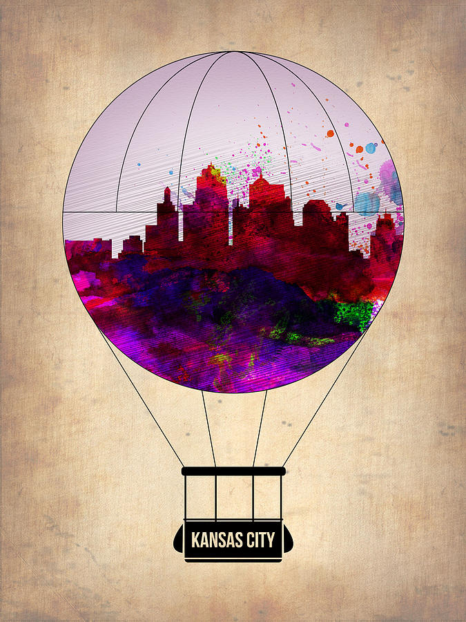 Kansas City Painting - Kansas City Air Balloon by Naxart Studio