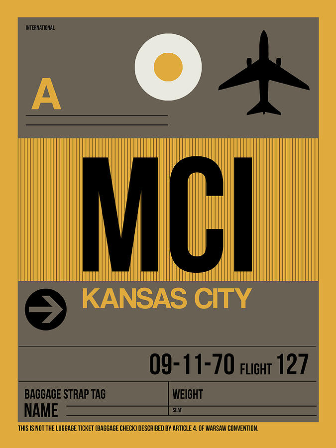 Kansas City Airport Poster 1 Digital Art by Naxart Studio