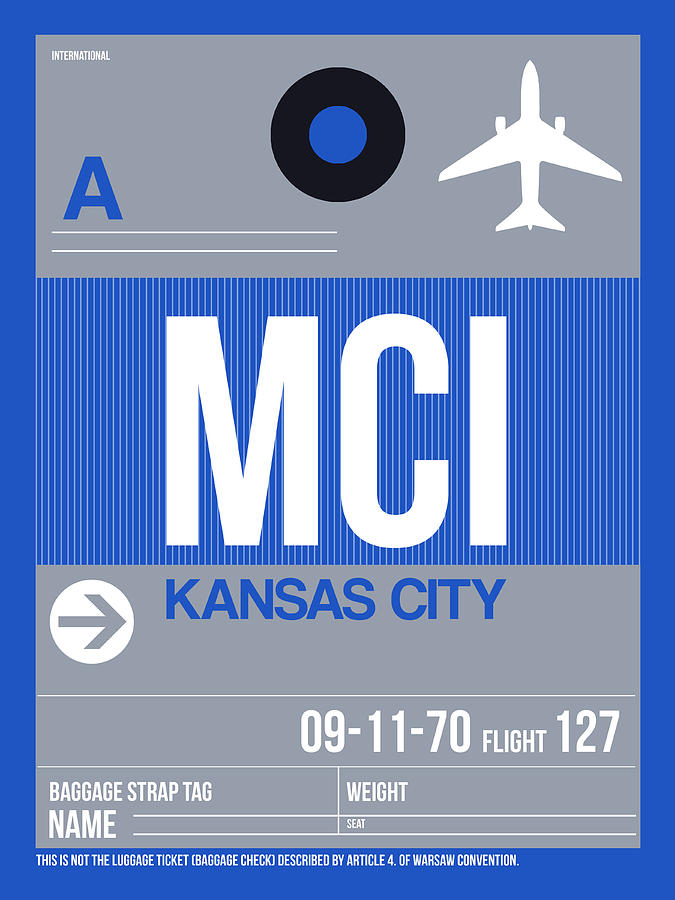 Kansas City Airport Poster 2 Digital Art by Naxart Studio