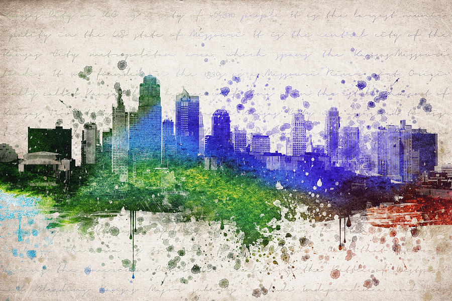 Kansas City Digital Art - Kansas City in Color by Aged Pixel