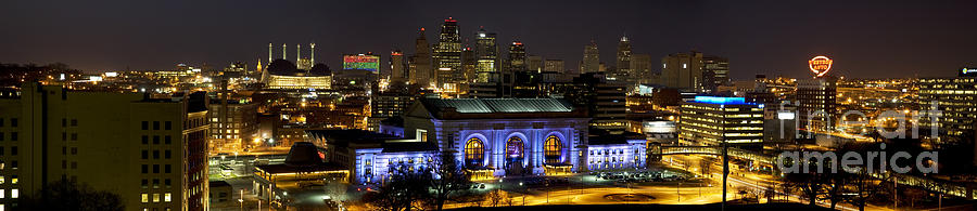 Kansas City Night Skyline Photograph by Tim Mulina
