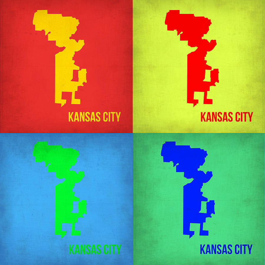 Kansas Map Painting - Kansas Pop Art Map 1 by Naxart Studio Kansas Map Painting - Kansas Pop Art Map 1 by Naxart Studio