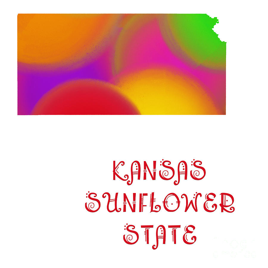 Kansas State Map Collection 2 Digital Art by Andee Design