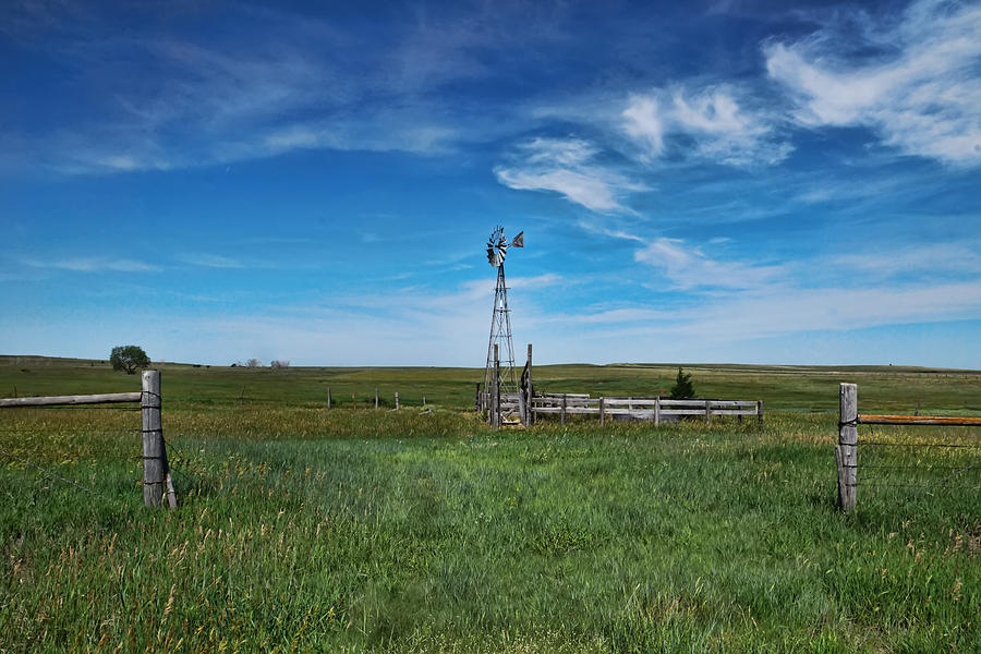 Kansas Windmill Photograph by Alan Hutchins