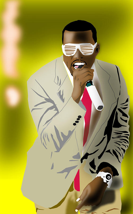 Kanye West Digital Art - Kanye West by Michael Chatman