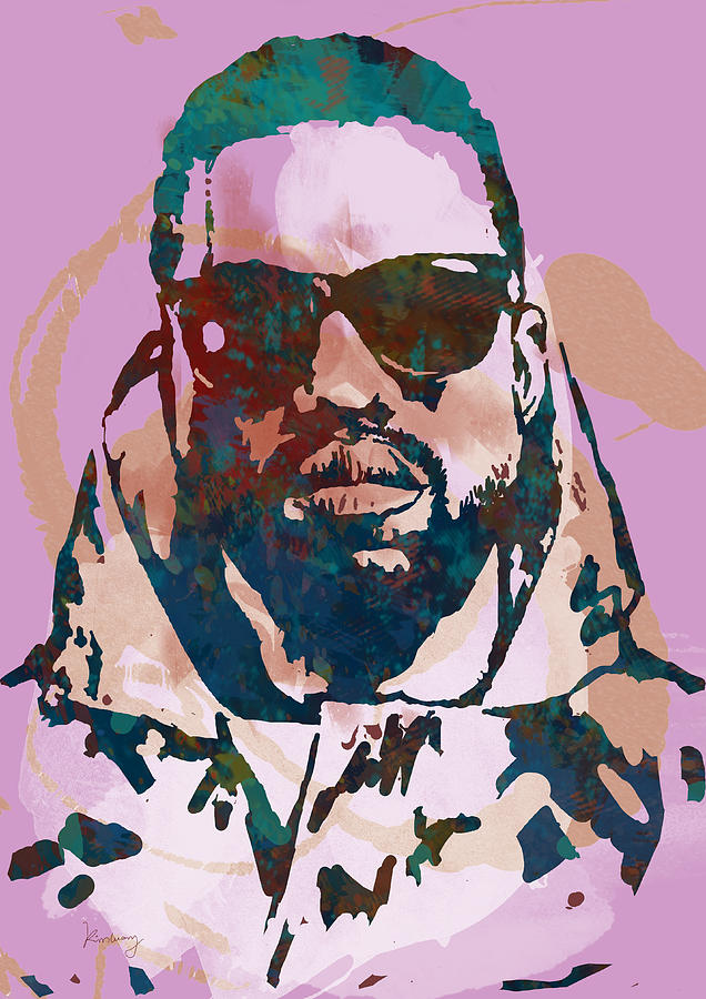 Rapper Drawing - KANYE WEST NET WORTH - Stylised Pop Art Drawing Potrait Poster by Kim Wang