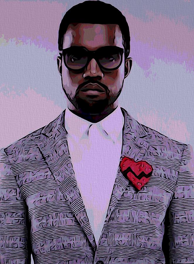 Kanye West Poster Mixed Media by Dan Sproul