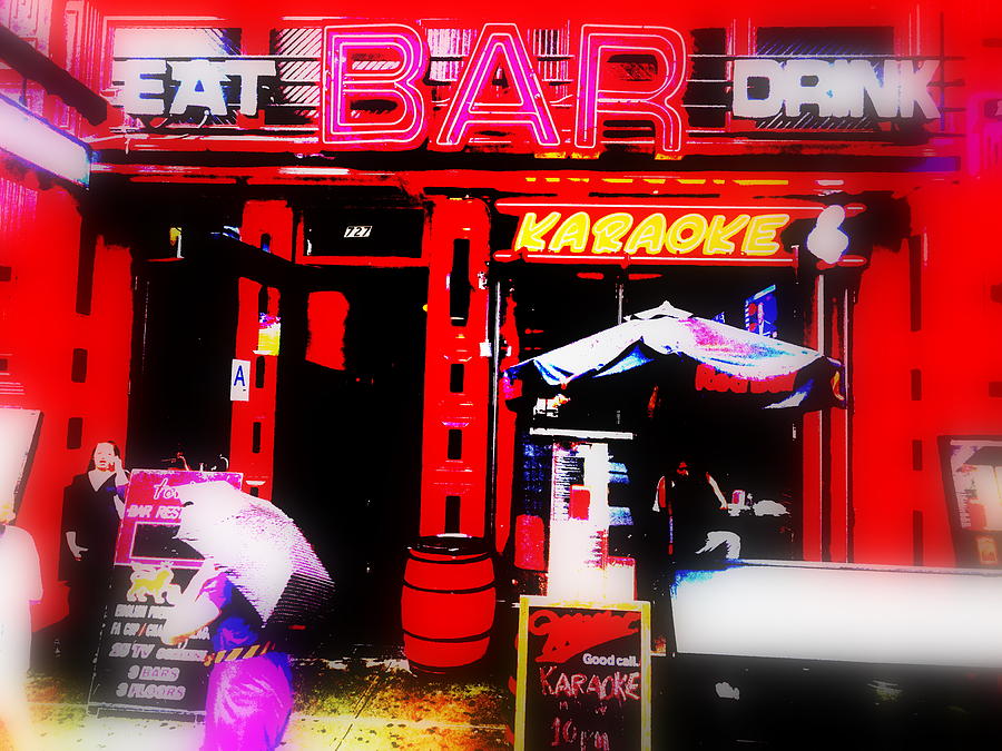 Karaoke Bar in New York  Photograph by Funkpix Photo Hunter