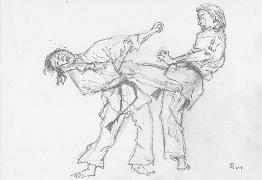 Karate martial art sketch