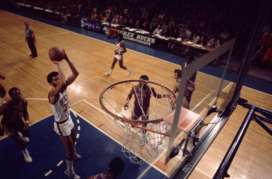 Kareem Abdul Jabbar Jump Shot In The Paint Photograph by Retro Images Archive