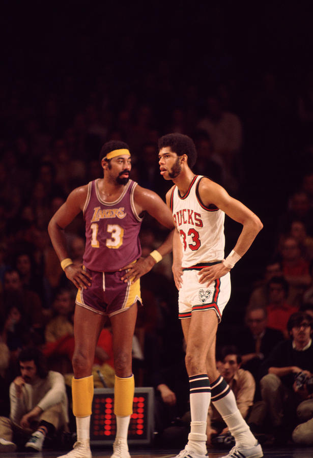 Kareem Abdul Jabbar Stands With Wilt Chamberlain Photograph by Retro Images Archive
