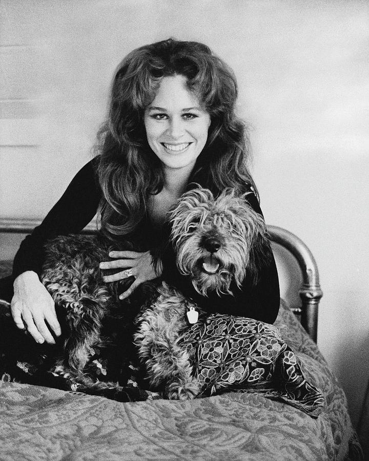 Karen Black With Her Dog Photograph by Baron Wolman