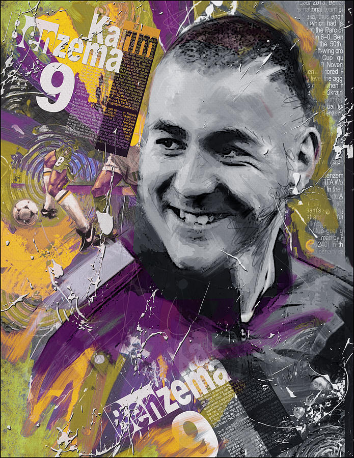 Benzema Painting - Karim Benzema - C by Corporate Art Task Force Benzema Painting - Karim Benzema - C by Corporate Art Task Force