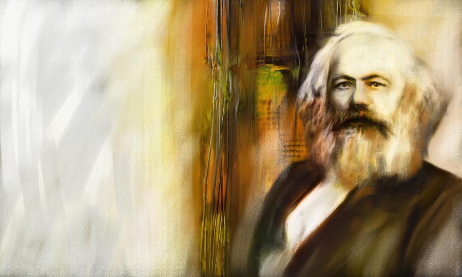 Karl Marx Digital Art by Michael Kuelbel