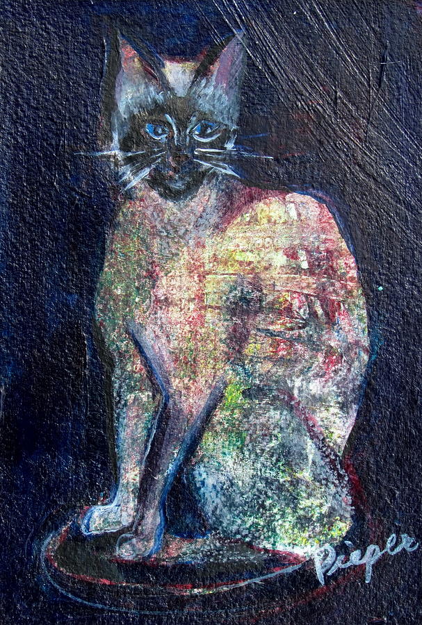 Karma Cat Painting by Betty Pieper