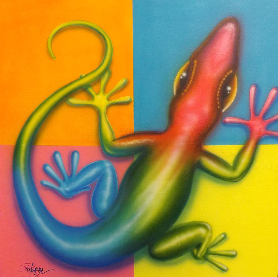 Animal Painting - Karma Chameleon by Darren Robinson