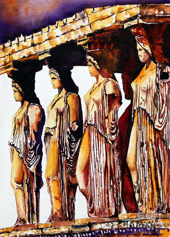 Karyatides Painting by Maria Barry