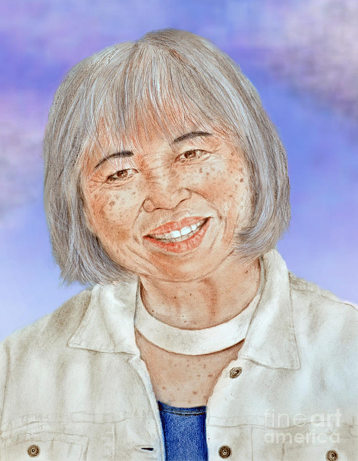 Karyl Matsumoto Mayor of So San Francisco Version II Drawing by Jim Fitzpatrick