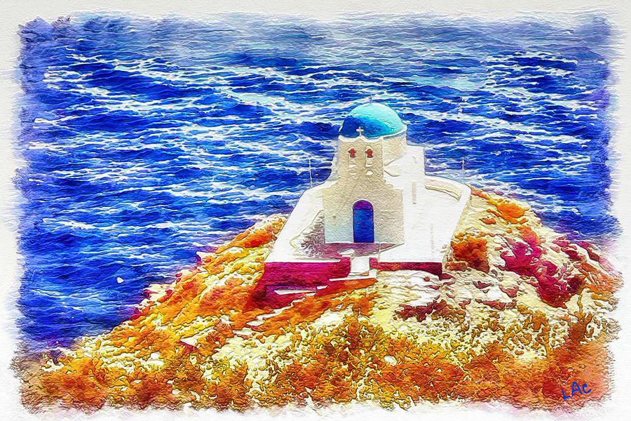 Sifnos Painting - Kastro Church by Doggy Lips
