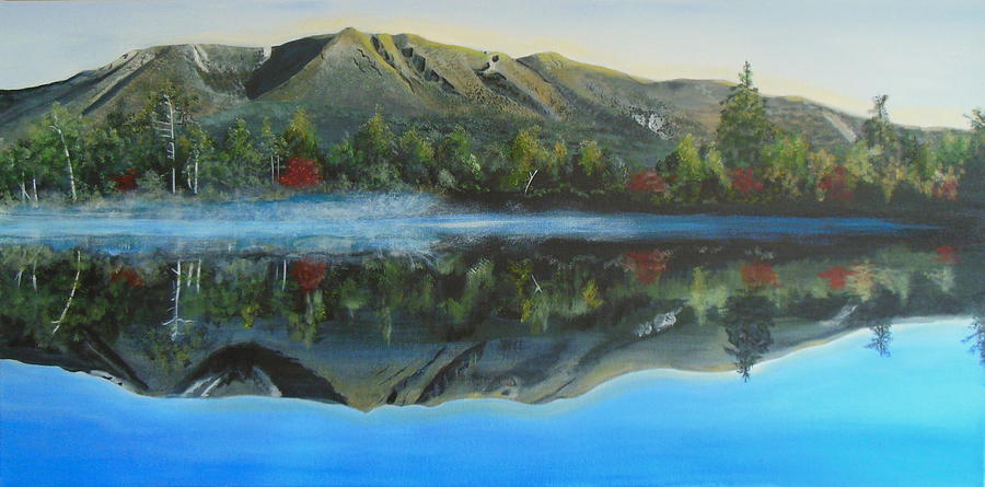 Mount Katahdin Painting - Katahdin Mist by Janet Glatz
