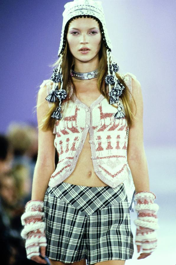 Kate Moss On The Runway For Anna Sui Spring 1994 Photograph by Guy Marineau