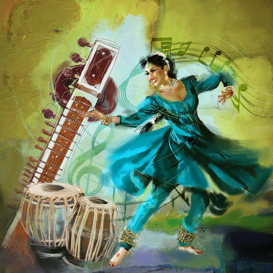 Dancer Painting - Kathak Dancer 4 by Catf