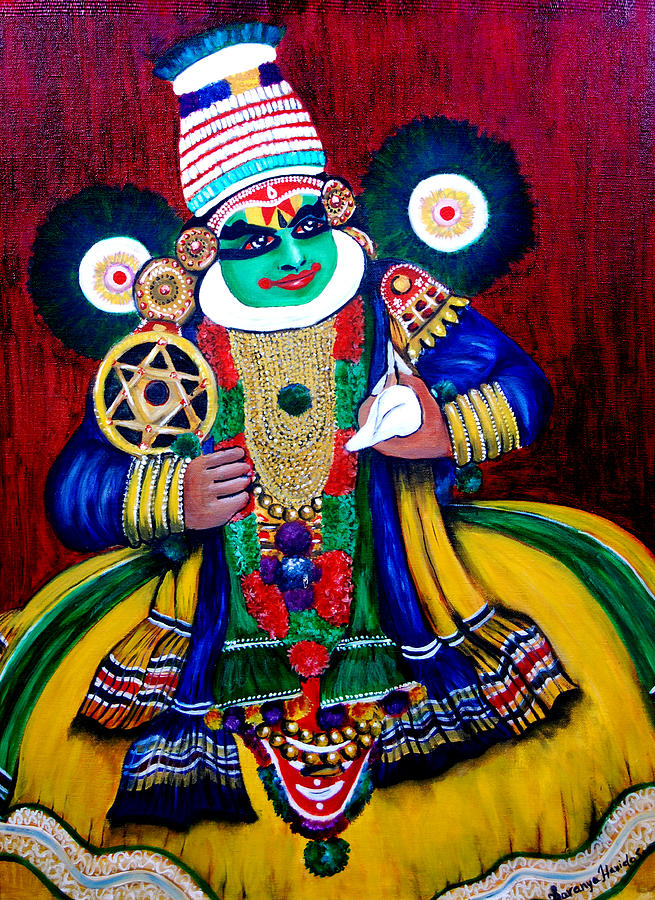 Kathakali..Lord krishna Painting by Saranya Haridasan