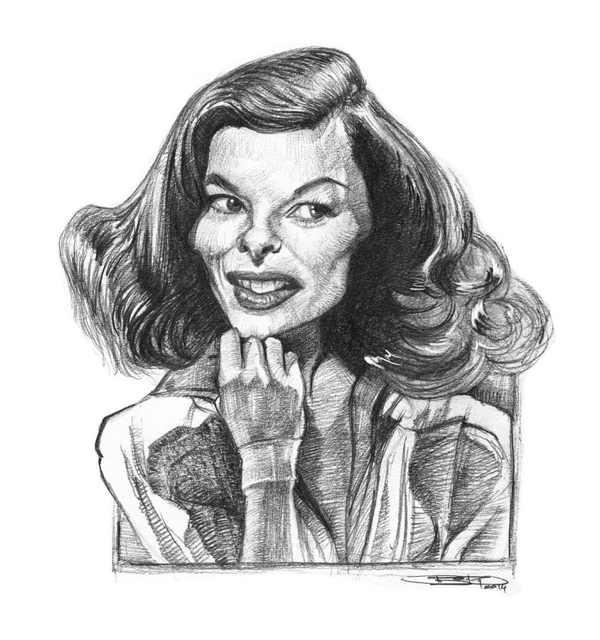 Katharine Hepburn Drawing by Sri Priyatham