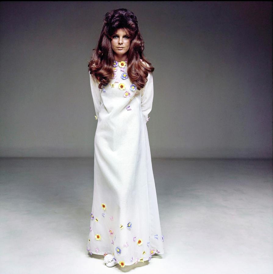 Flowers Still Life Photograph - Katharine Ross Wearing A White Dress by Bert Stern