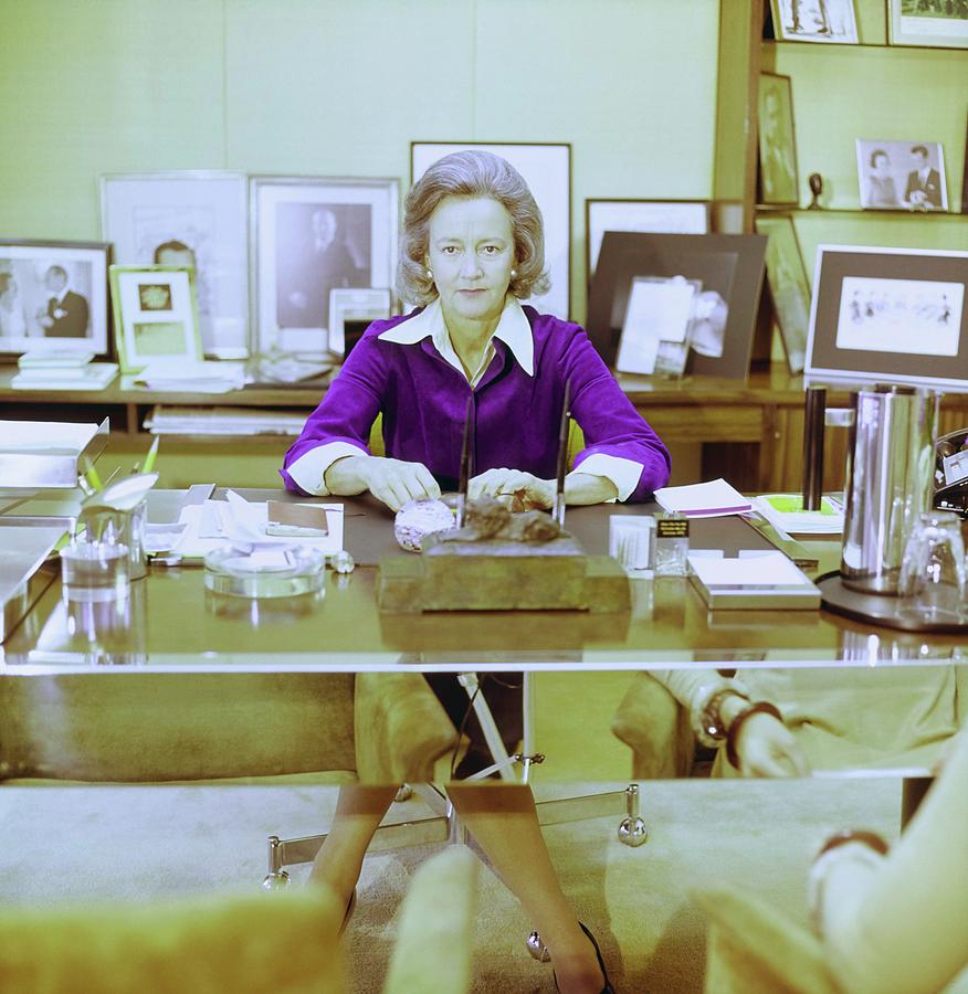 Katherine Graham In Her Office Photograph by Horst P. Horst