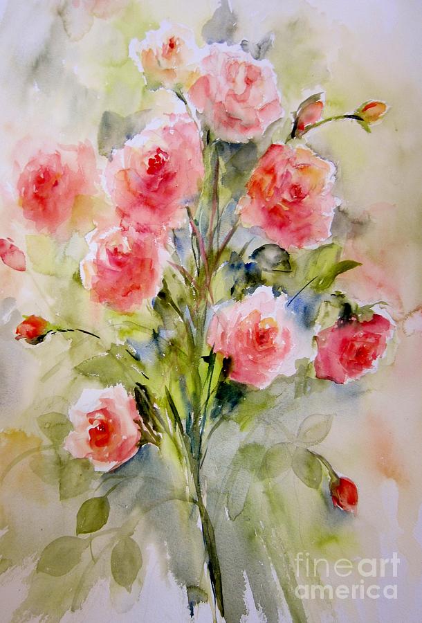 Kathys Roses Painting by Sandra Strohschein
