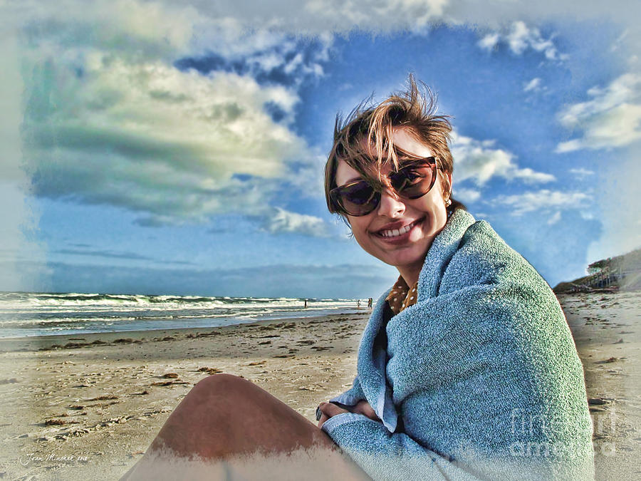 Portrait Photograph - Katie and the Beach by Joan  Minchak