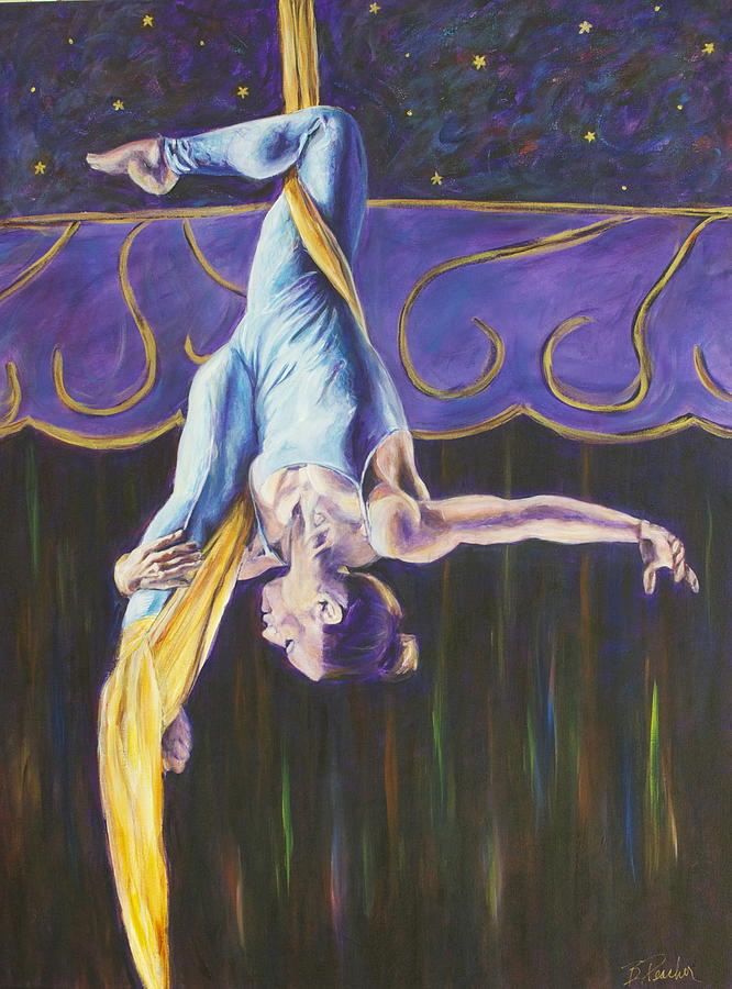 Katie on the Silks Painting by Bonnie Peacher