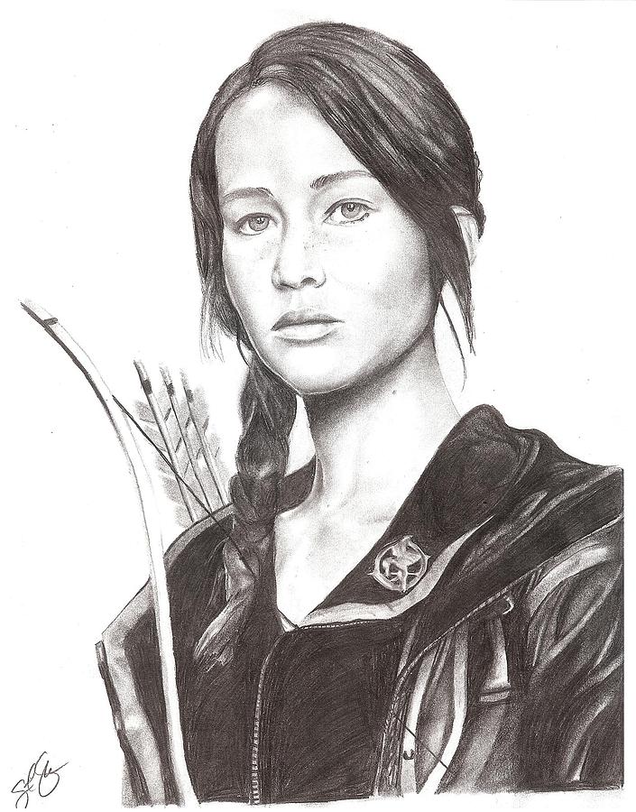 Katniss Drawing - Katniss by Inkd Custom.