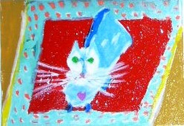 Cat Painting - Katpet by Leslie Byrne