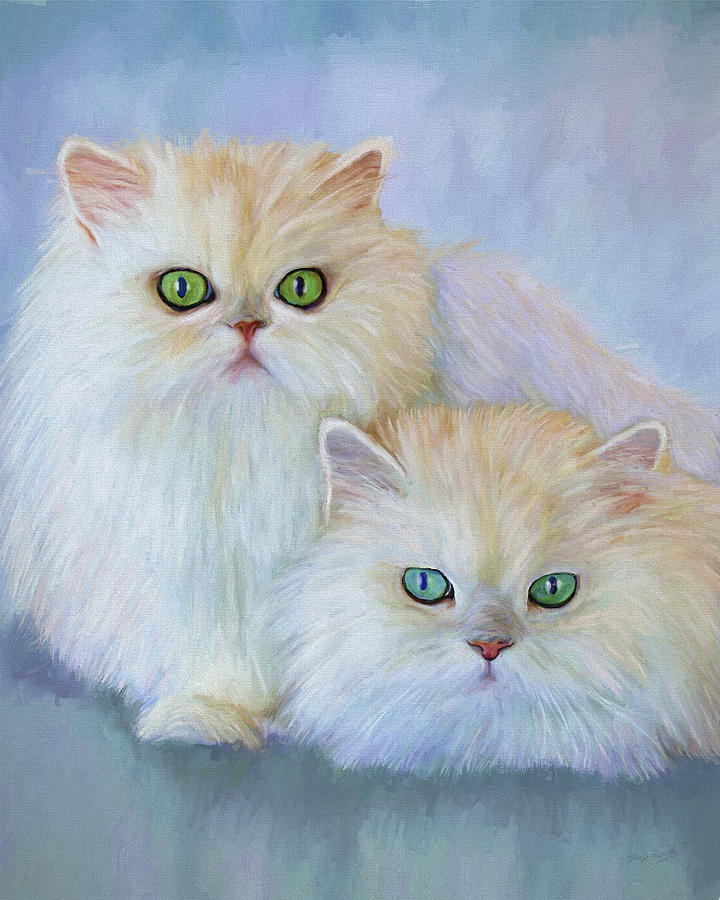 Cat Painting - Katrina and Bjorn by David Wagner