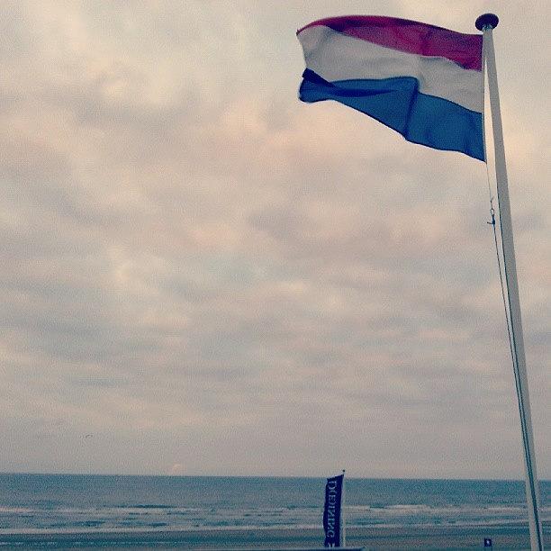 Flag Photograph - #katwijk #holland #the #netherlands by Ugne Paulauskaite