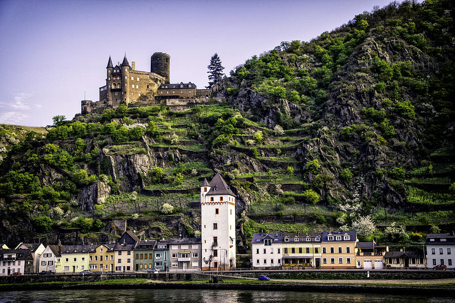 Katz Castle On Rhine Above Town Photograph by James Bethanis