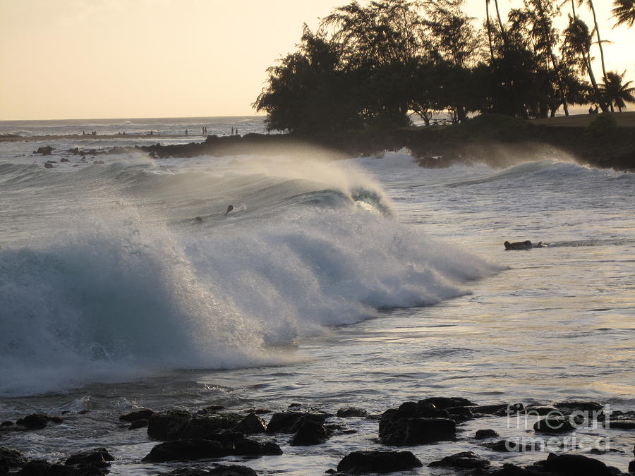 Kauai - Brenecke Beach Surf Photograph by HEVi FineArt