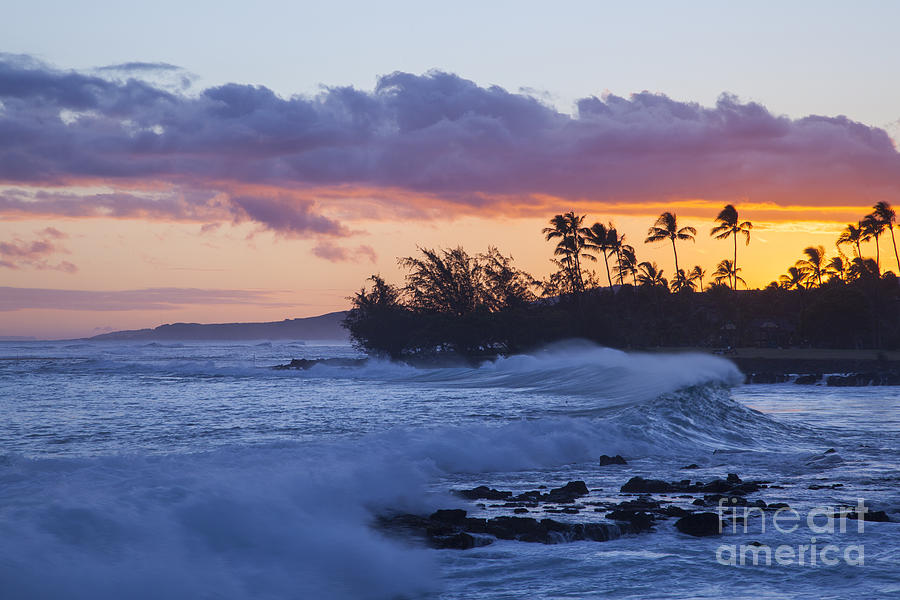 Kauai dusk wave Photograph by Ken Brown