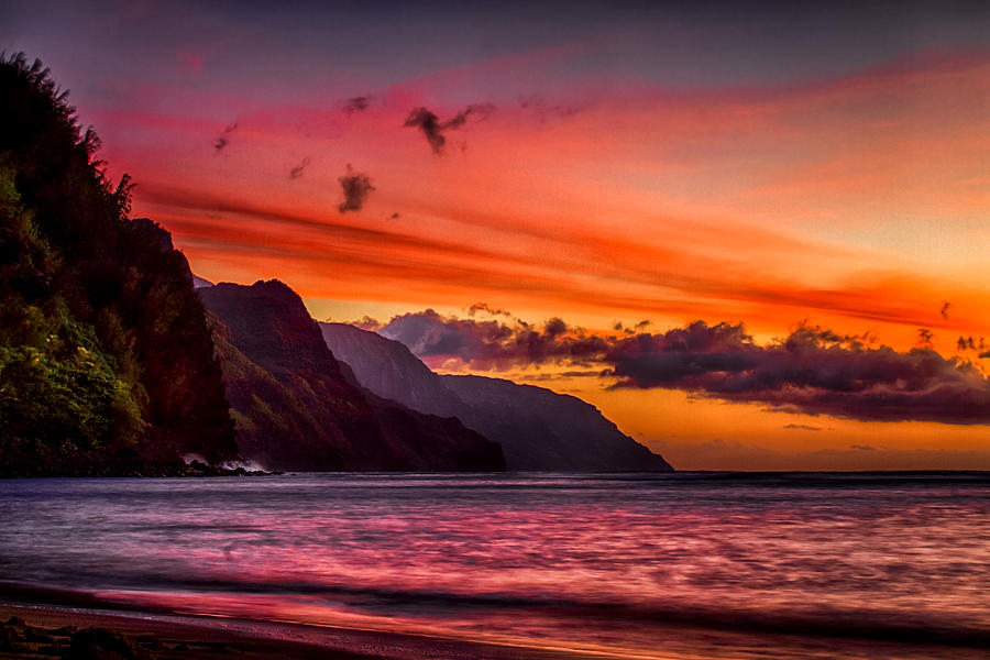 Kauai Napali Sunset 1 Photograph by Mike Neal
