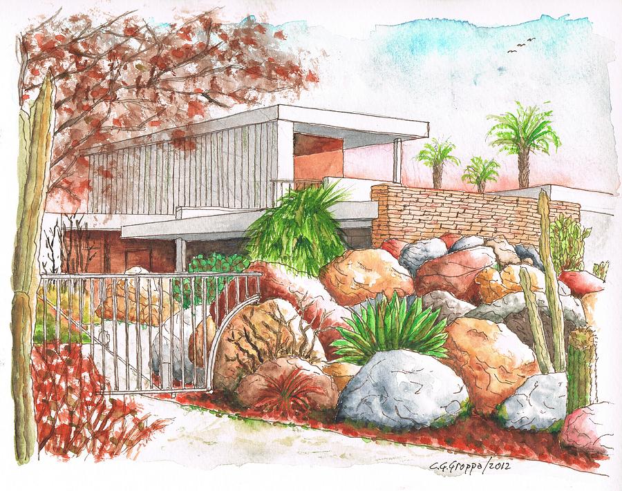 Kaufmann House, Richard Neutra Architect, Palm Springs, California Painting by Carlos G Groppa