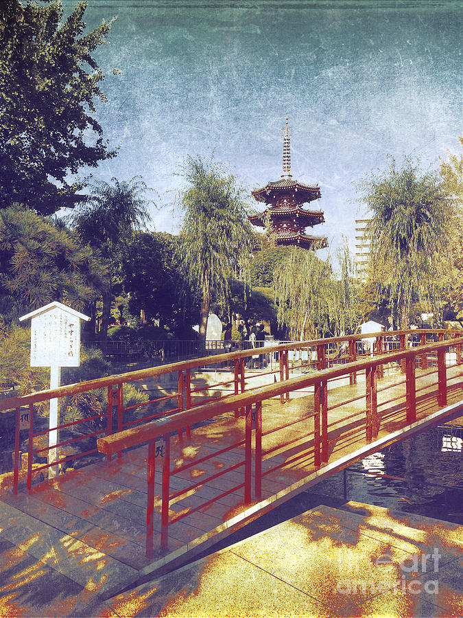 Kawasaki Daishi Five-Storied Pagoda and Bridge Photograph by Beverly Claire Kaiya